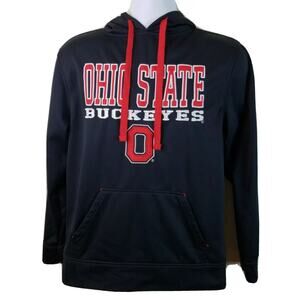 Official Scarlet and Gray Ohio State Buckeyes Black Hoodie Sweatshirt size Small